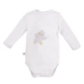 Bodysuit cardigan long sleeve duck white