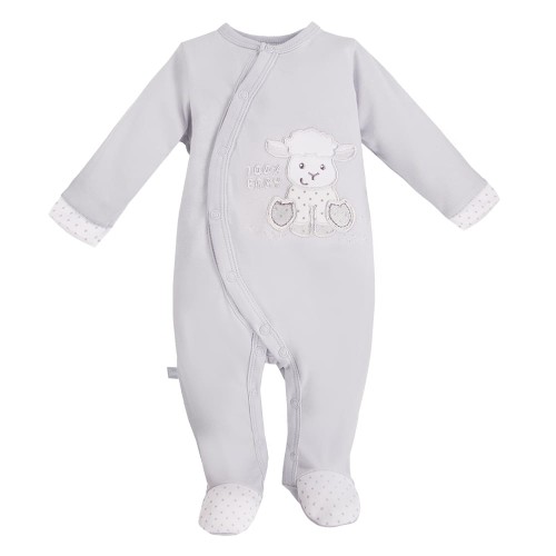 Сив детски гащеризон за спане с овца