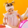 Body tunika dziecięca różowa z kwiatuszkami