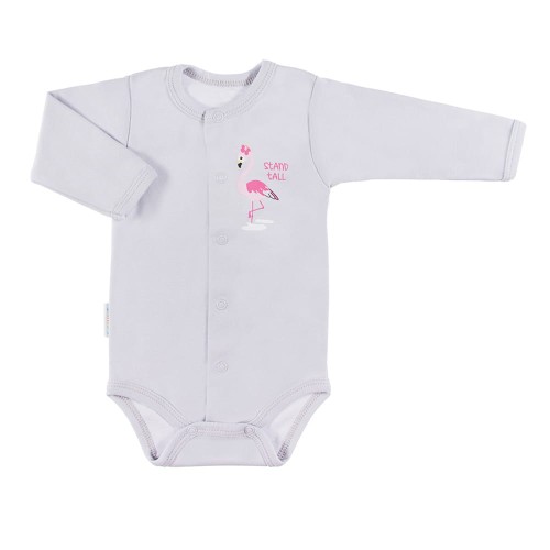 Bodysuit cardigan long sleve FAMILY gray/pink