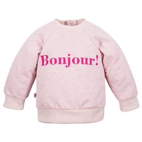 Pink "Bonjour" Sweatshirt