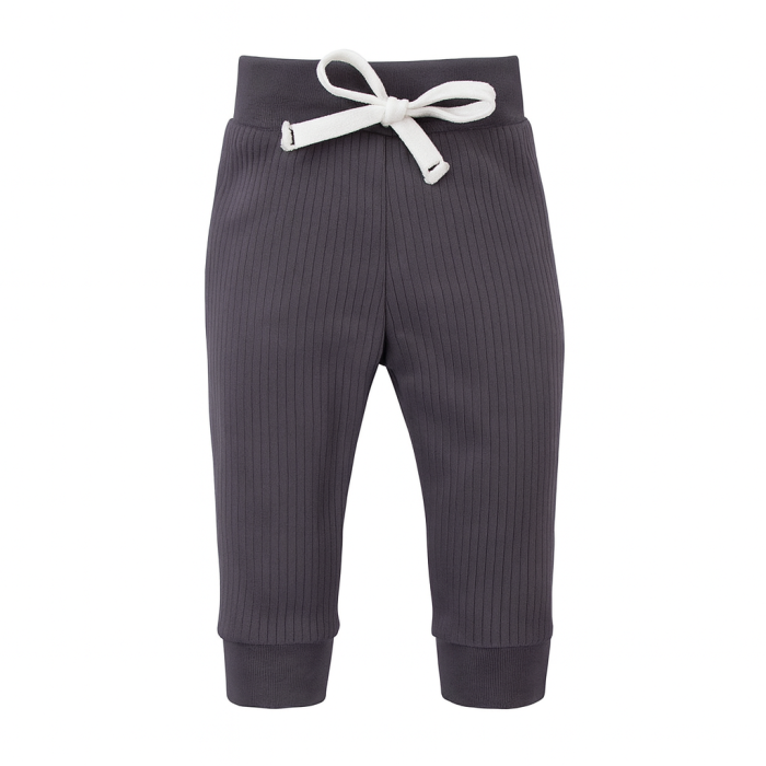 legginsy niemowlęce w prążek grafitowe