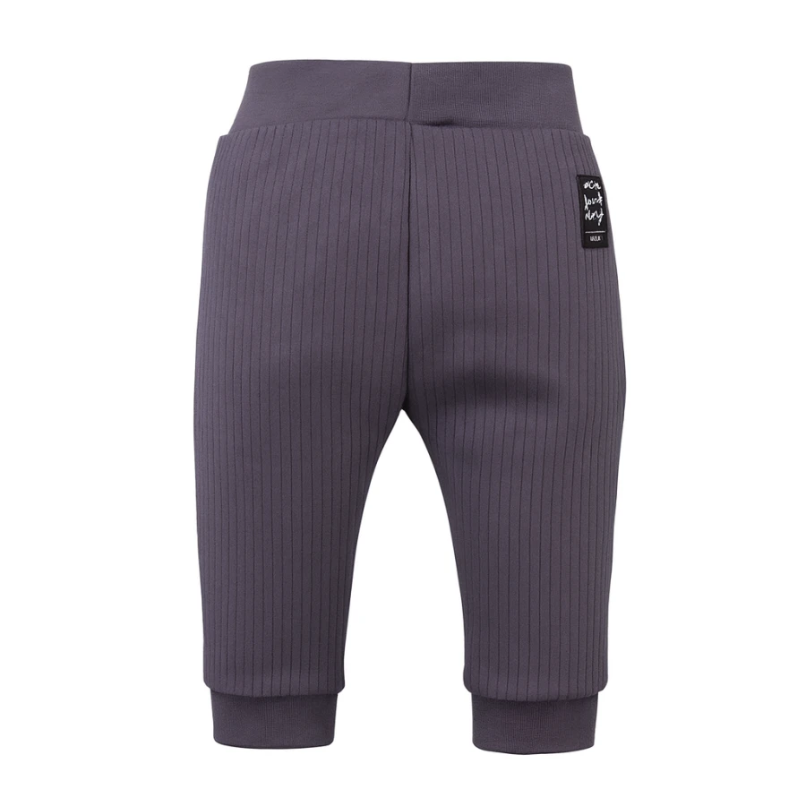 legginsy niemowlęce w prążek grafitowe 100% bawełna