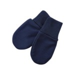 Merino baby mittens 0–3 months navy blue