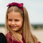 Лента за глава за деца с панделка в бордо