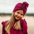 Turban dziewczęcy bordowy