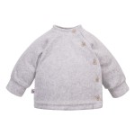 Baby side-fastened kimono shirt grey with bears made of velour