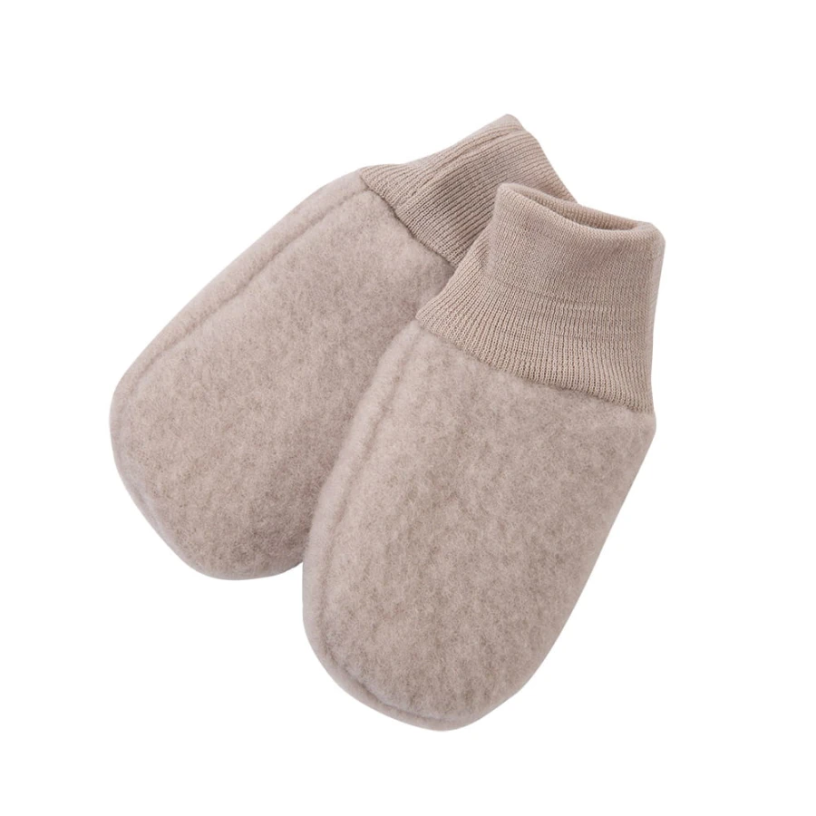 Rękawiczki dzicięce polar merino beż 0-6 miesięcy