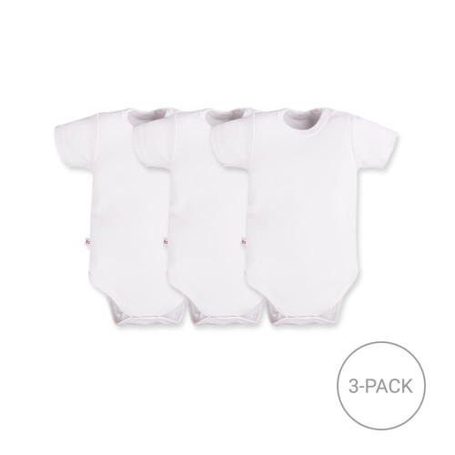 3-pack baby bodysuits with short sleeves – white