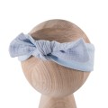 Blue girls’ headband with muslin bow