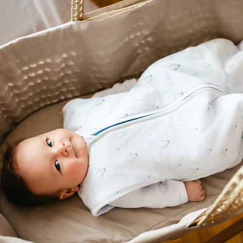 Бебешки спален чувал, бял с балони, 1,5 TOG