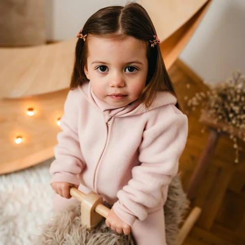 Pink merino kids jacket growing with your child
