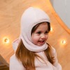 Розова детска балаклава от мериносов полар с мериносова подплата