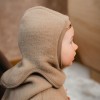 Карамелена детска балаклава от мериносов полар с мериносова подплата