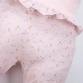 Baby girl set sleepsuit, bodysuit and footed pants pink floral