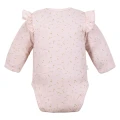 Baby girl set sleepsuit, bodysuit and footed pants pink floral