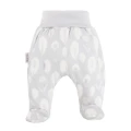 Baby bamboo set bodysuit and footed pants grey with feathers