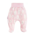 Baby bamboo set bodysuit and footed pants pink with feathers