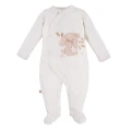 Baby set: bodysuit, sleepsuit and footed pants in ecru
