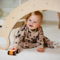 Beige sweatshirt and puppy print pants set