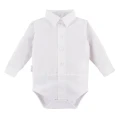 White shirt bodysuit and beige elegant pants set
