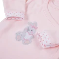 Pink baby set with bodysuit, sleepsuit, footed pants and hats