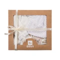 Ecru baby set with bodysuit, sleepsuit, footed pants and hats
