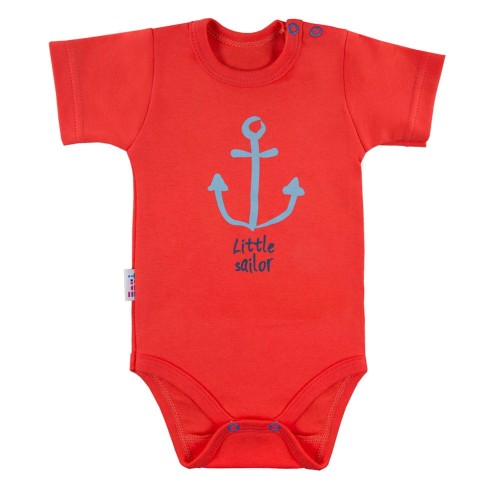 Боди с къс ръкав LITTLE SAILOR червено