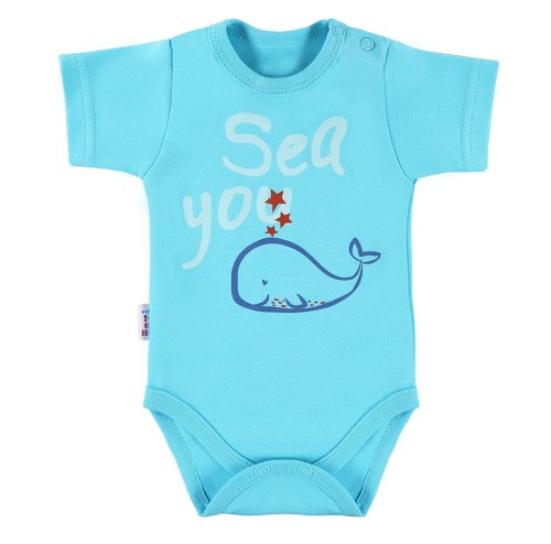 Боди с къс ръкав LITTLE SAILOR тюркоазен