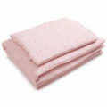 Muslin bedding set with filling pink with delicate flowers