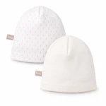 2-pack baby hat ecru/white