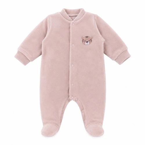 Velvet playsuit BABY LOVE beige