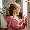 Детски спортен комплект за момиче розов с бродерия
