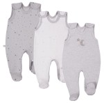 3-pack romper suit TINY gray 