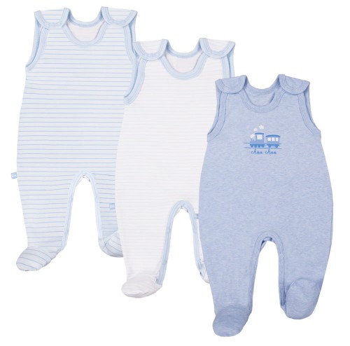 3-pack romper suit TINY blue