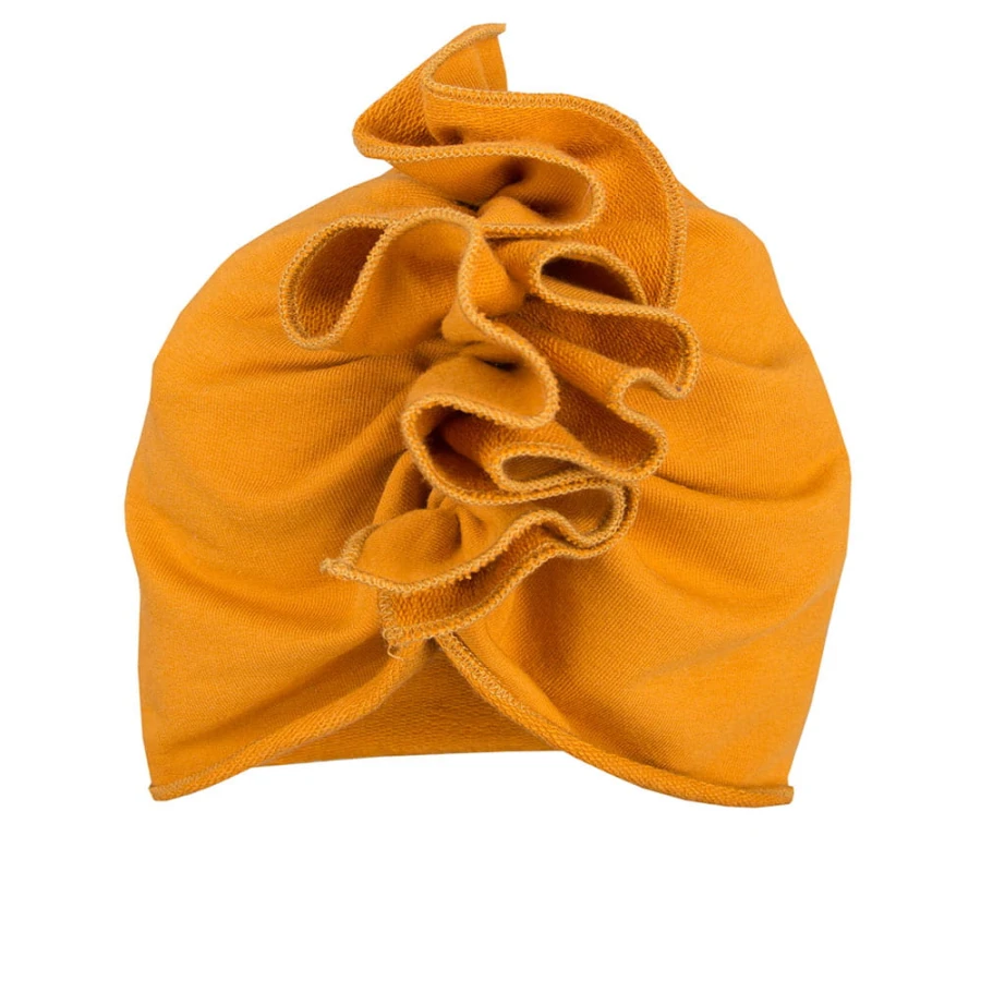 Turban dziewczęcy miodowy z naszywką