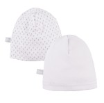 2-pack baby hat white
