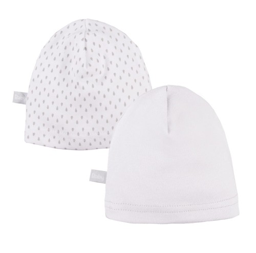 2-pack baby hat white
