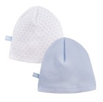 2-pack baby hat blue/white