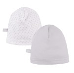 2-pack baby hat gray/white