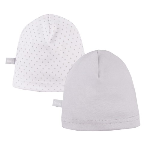 2-pack baby hat gray/white