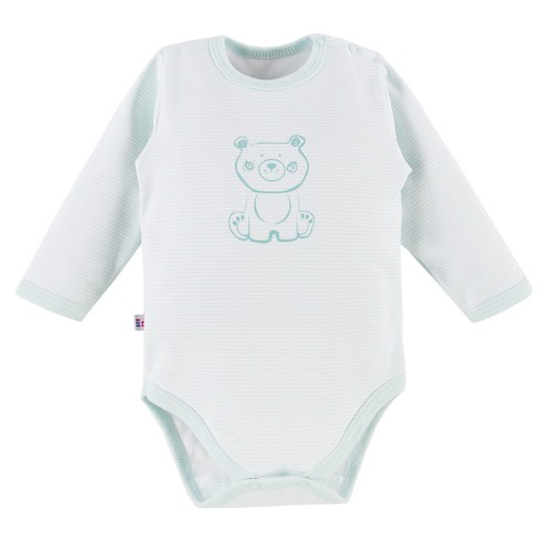 Bodysuits striped mint with bear