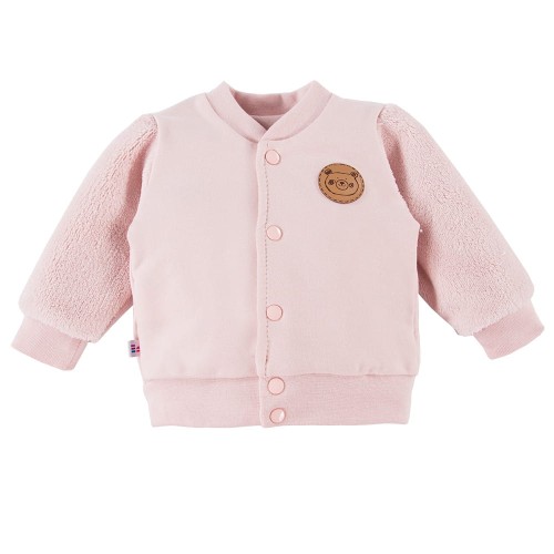 Bomber jacket with patch pink