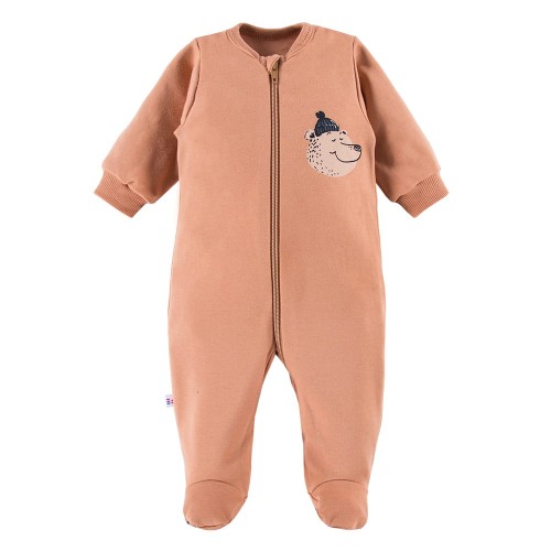 Beige sleepsuit with zip 