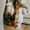 Sukienka elegancka dla dziewczynki ecru