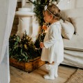 Sukienka elegancka dla dziewczynki ecru
