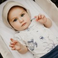 Body dziecięce kopertowe białe w morskie zwierzątka