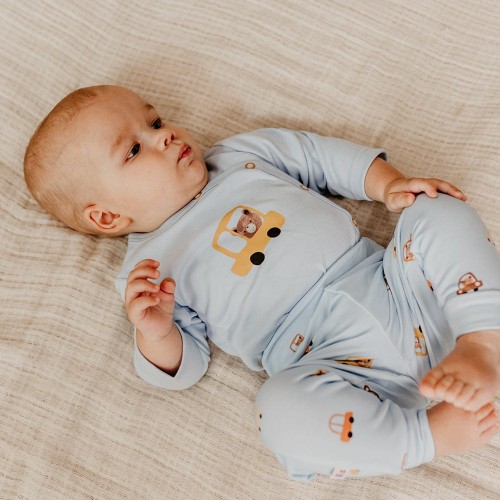 Pants blue with cars and bears