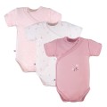 Cardigan bodysuit 3-pack with flower pattern