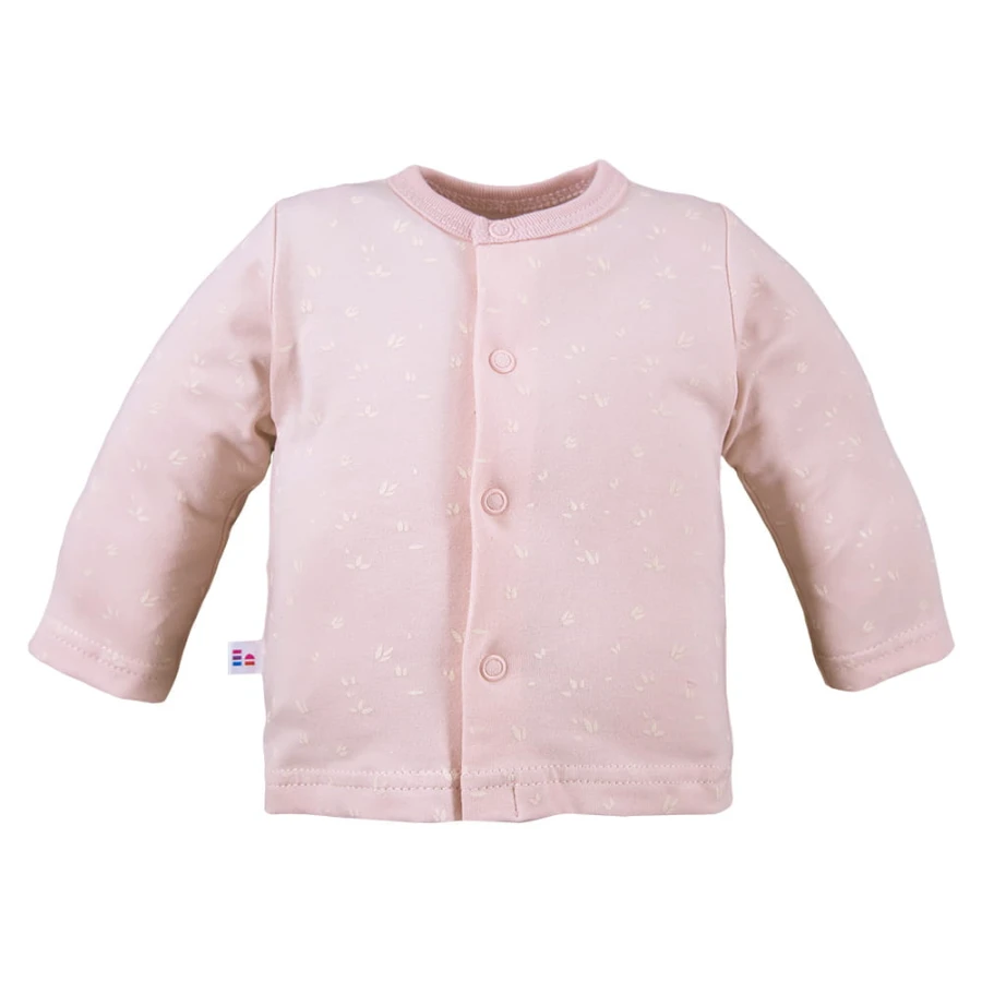 Kaftan niemowlęcy w kwiatuszki różowy